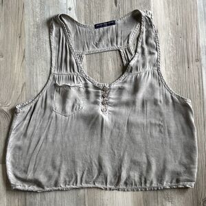 Brandy Melville Cotton/viscose Made In Italy Distressed Crop Top  - One Size